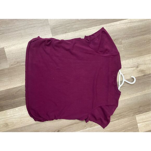 Lane Bryant Maroon Purple Short Sleeve Striped Knit Sweater, Size 26/28 (3XL) - Picture 6 of 9